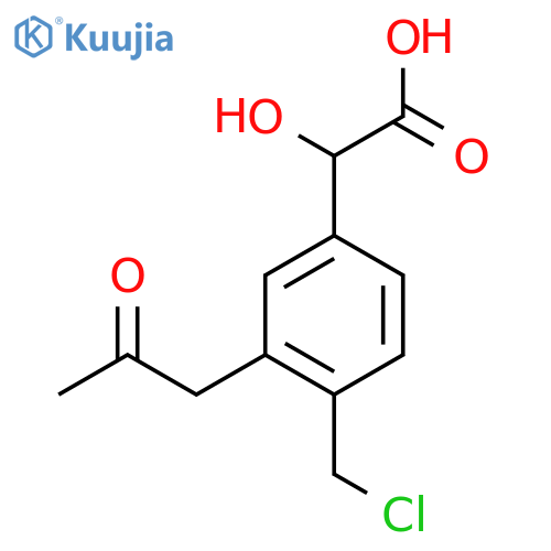 4-(Chloromethyl)-3-(2-oxopropyl)mandelic acid structure