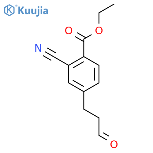 Ethyl 2-cyano-4-(3-oxopropyl)benzoate structure