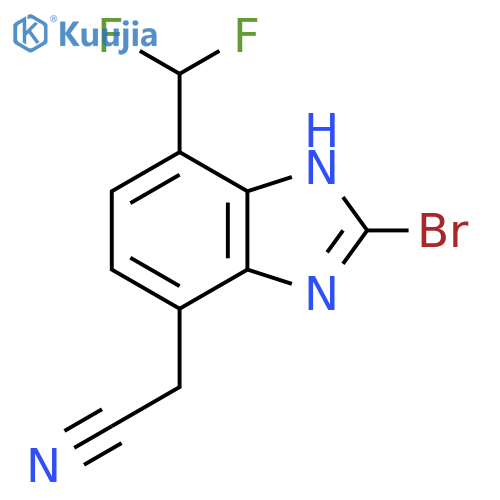 2-Bromo-7-difluoromethyl-1H-benzimidazole-4-acetonitrile structure