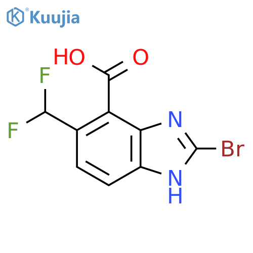 2-Bromo-6-difluoromethyl-1H-benzimidazole-7-carboxylic acid structure