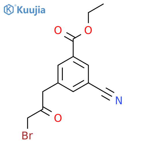 Ethyl 3-(3-bromo-2-oxopropyl)-5-cyanobenzoate structure