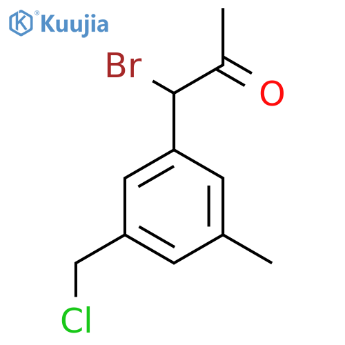 1-Bromo-1-(3-(chloromethyl)-5-methylphenyl)propan-2-one structure