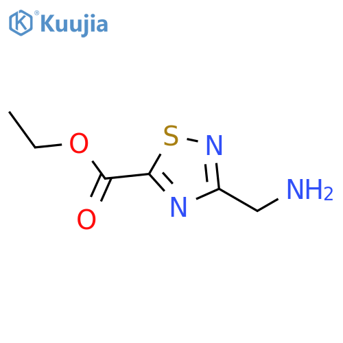 1,2,4-Thiadiazole-5-carboxylic acid, 3-(aminomethyl)-, ethyl ester structure