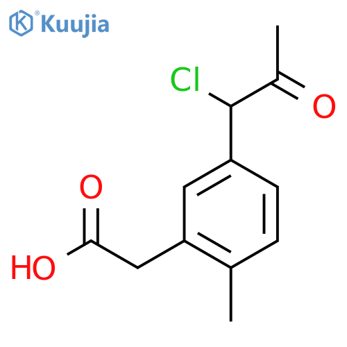 5-(1-Chloro-2-oxopropyl)-2-methylphenylacetic acid structure
