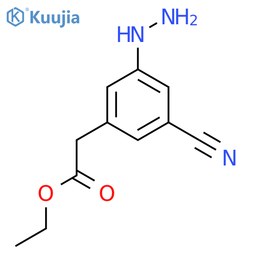Ethyl 3-cyano-5-hydrazinylphenylacetate structure