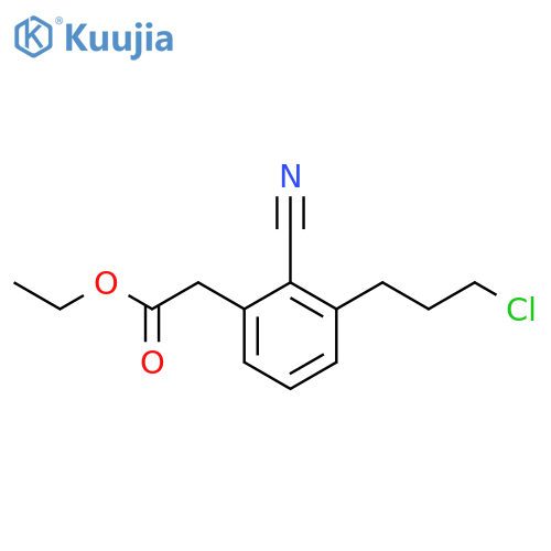 Ethyl 3-(3-chloropropyl)-2-cyanophenylacetate structure