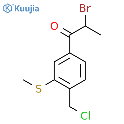 2-Bromo-1-(4-(chloromethyl)-3-(methylthio)phenyl)propan-1-one structure