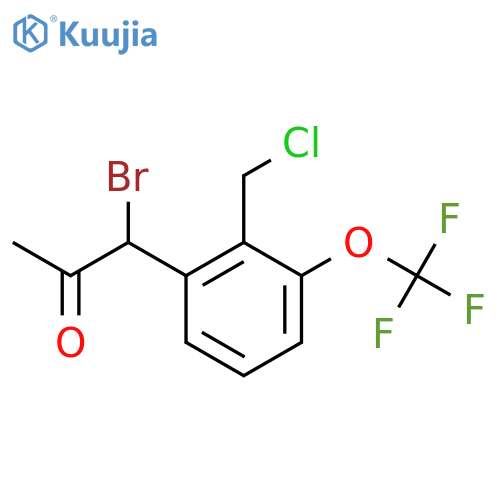 1-Bromo-1-(2-(chloromethyl)-3-(trifluoromethoxy)phenyl)propan-2-one structure