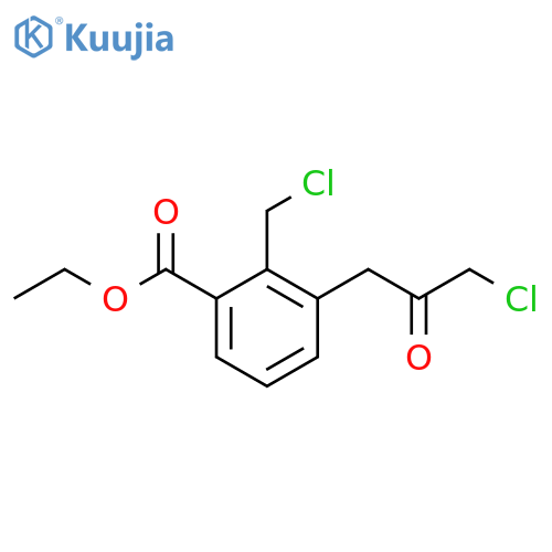 Ethyl 3-(3-chloro-2-oxopropyl)-2-(chloromethyl)benzoate structure