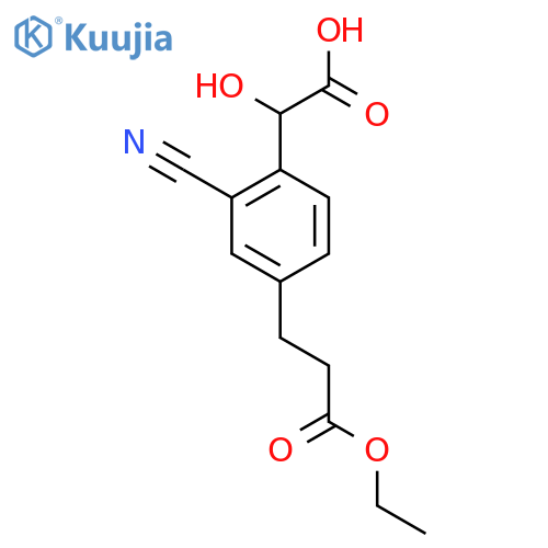 2-Cyano-4-(3-ethoxy-3-oxopropyl)mandelic acid structure