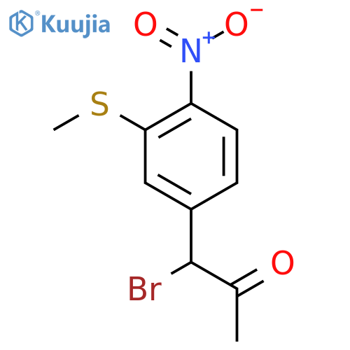 1-Bromo-1-(3-(methylthio)-4-nitrophenyl)propan-2-one structure