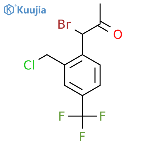1-Bromo-1-(2-(chloromethyl)-4-(trifluoromethyl)phenyl)propan-2-one structure
