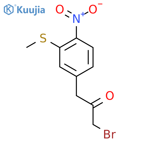1-Bromo-3-(3-(methylthio)-4-nitrophenyl)propan-2-one structure