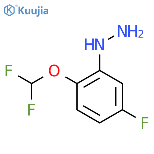2-(Difluoromethoxy)-5-fluorophenylhydrazine structure