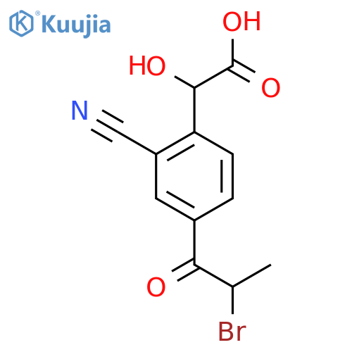 4-(2-Bromopropanoyl)-2-cyanomandelic acid structure