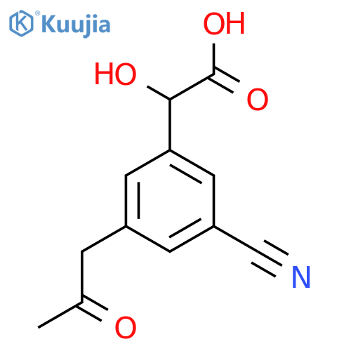 3-Cyano-5-(2-oxopropyl)mandelic acid structure