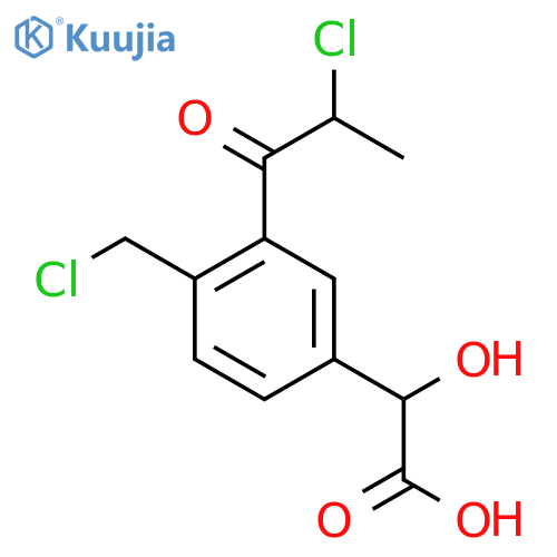 4-(Chloromethyl)-3-(2-chloropropanoyl)mandelic acid structure