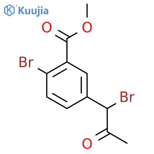 Methyl 2-bromo-5-(1-bromo-2-oxopropyl)benzoate structure