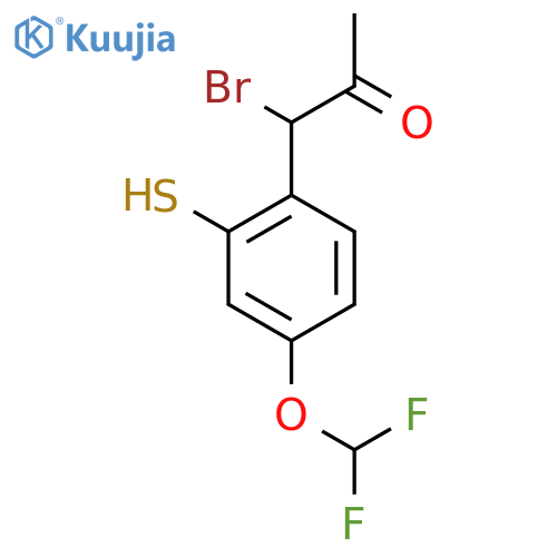 1-Bromo-1-(4-(difluoromethoxy)-2-mercaptophenyl)propan-2-one structure