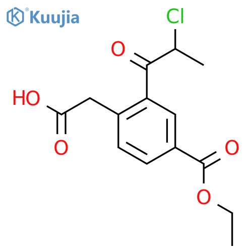 Ethyl 4-(carboxymethyl)-3-(2-chloropropanoyl)benzoate structure