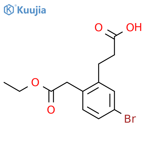 Ethyl 4-bromo-2-(2-carboxyethyl)phenylacetate structure