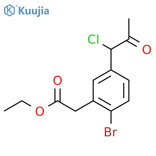 Ethyl 2-bromo-5-(1-chloro-2-oxopropyl)phenylacetate structure