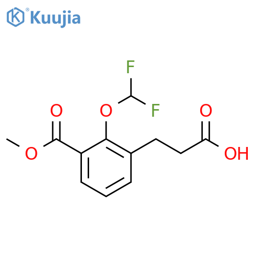 Methyl 3-(2-carboxyethyl)-2-(difluoromethoxy)benzoate structure