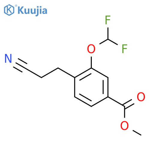 Methyl 4-(2-cyanoethyl)-3-(difluoromethoxy)benzoate structure