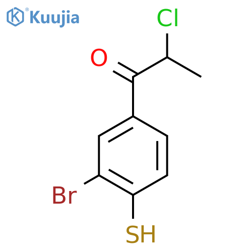 1-(3-Bromo-4-mercaptophenyl)-2-chloropropan-1-one structure