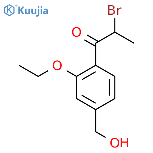 2-Bromo-1-(2-ethoxy-4-(hydroxymethyl)phenyl)propan-1-one structure