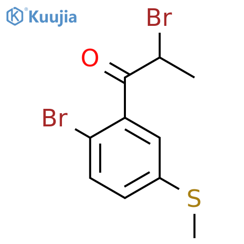 2-Bromo-1-(2-bromo-5-(methylthio)phenyl)propan-1-one structure