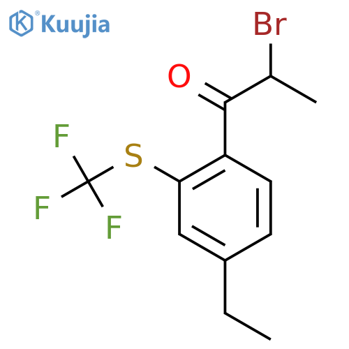2-Bromo-1-(4-ethyl-2-(trifluoromethylthio)phenyl)propan-1-one structure