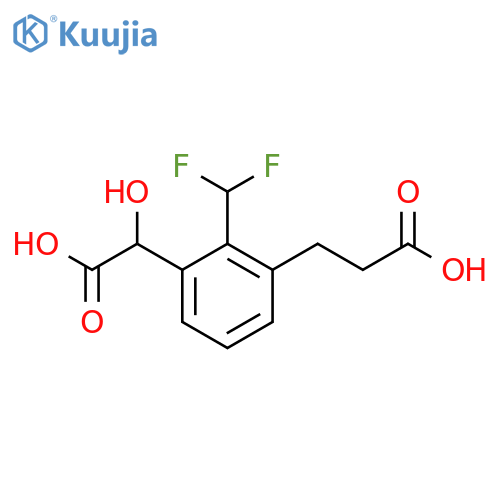 3-(2-Carboxyethyl)-2-(difluoromethyl)mandelic acid structure
