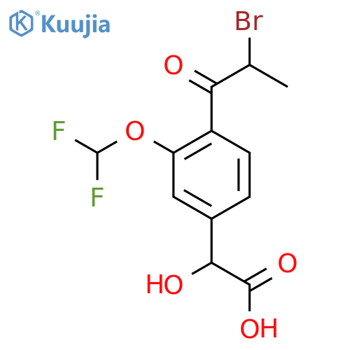 4-(2-Bromopropanoyl)-3-(difluoromethoxy)mandelic acid structure