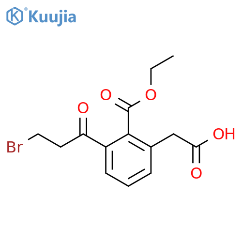 Ethyl 2-(3-bromopropanoyl)-6-(carboxymethyl)benzoate structure