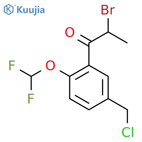 2-Bromo-1-(5-(chloromethyl)-2-(difluoromethoxy)phenyl)propan-1-one structure