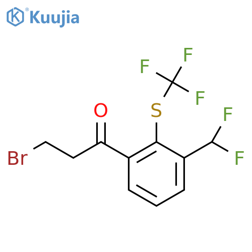 3-Bromo-1-(3-(difluoromethyl)-2-(trifluoromethylthio)phenyl)propan-1-one structure