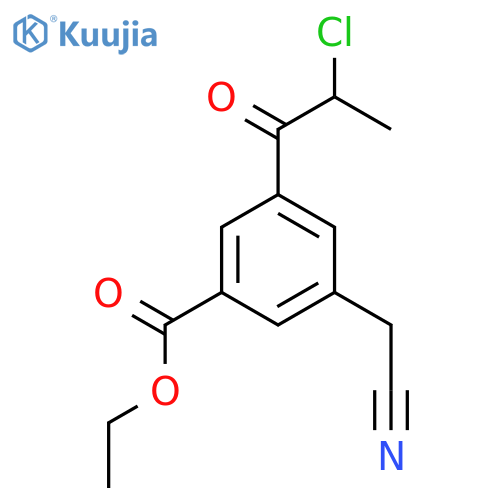 Ethyl 3-(2-chloropropanoyl)-5-(cyanomethyl)benzoate structure