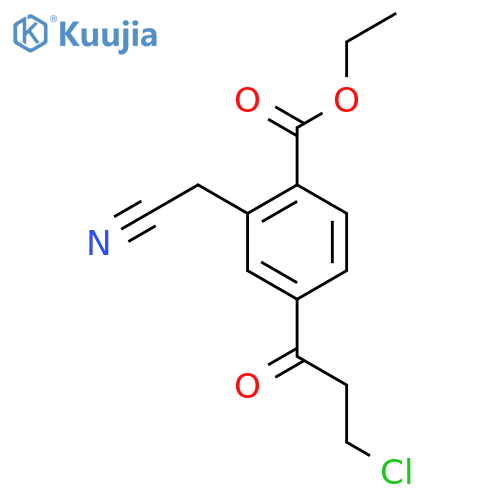Ethyl 4-(3-chloropropanoyl)-2-(cyanomethyl)benzoate structure