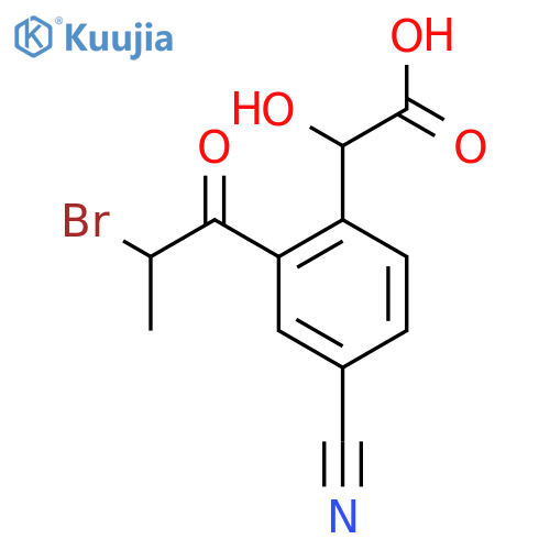 2-(2-Bromopropanoyl)-4-cyanomandelic acid structure