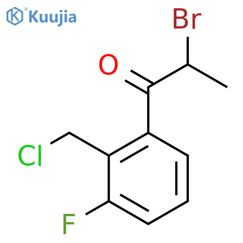 2-Bromo-1-(2-(chloromethyl)-3-fluorophenyl)propan-1-one structure