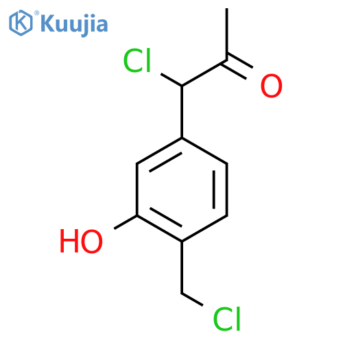 1-Chloro-1-(4-(chloromethyl)-3-hydroxyphenyl)propan-2-one structure