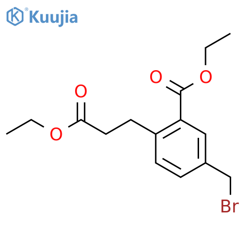 Ethyl 5-(bromomethyl)-2-(3-ethoxy-3-oxopropyl)benzoate structure