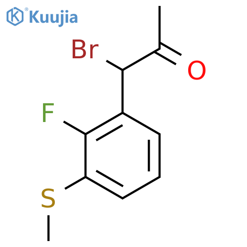 1-Bromo-1-(2-fluoro-3-(methylthio)phenyl)propan-2-one structure