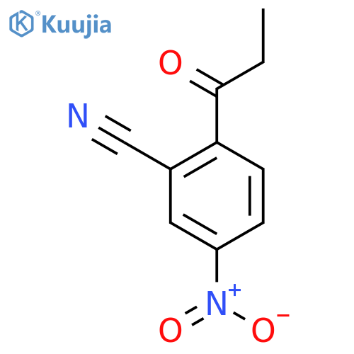Benzonitrile, 5-nitro-2-(1-oxopropyl)- structure