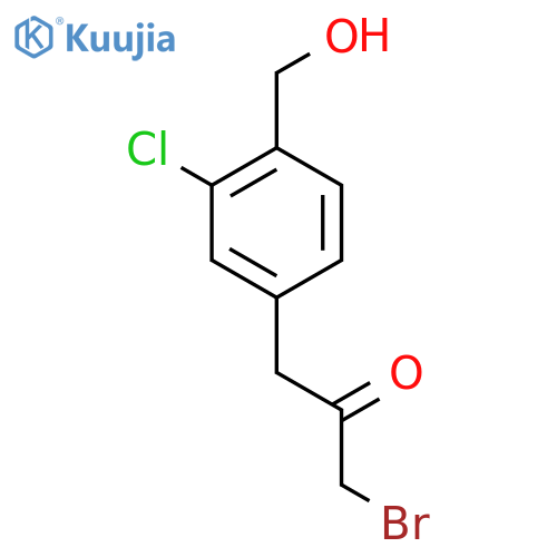 1-Bromo-3-(3-chloro-4-(hydroxymethyl)phenyl)propan-2-one structure