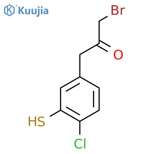 1-Bromo-3-(4-chloro-3-mercaptophenyl)propan-2-one structure