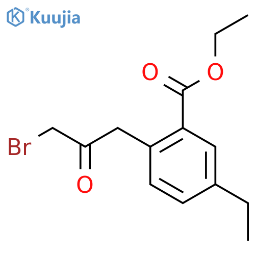 Ethyl 2-(3-bromo-2-oxopropyl)-5-ethylbenzoate structure