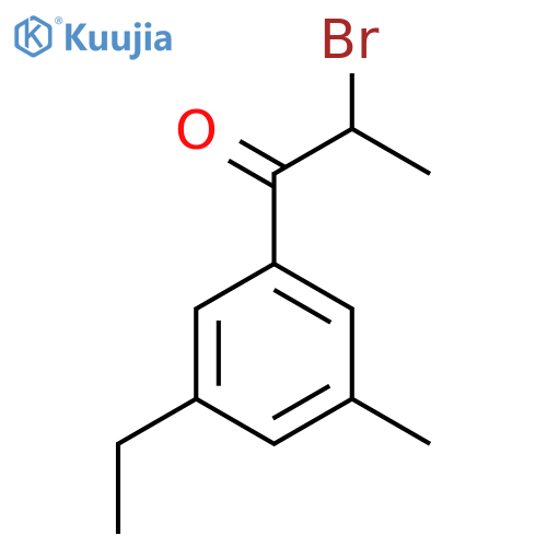 2-Bromo-1-(3-ethyl-5-methylphenyl)propan-1-one structure