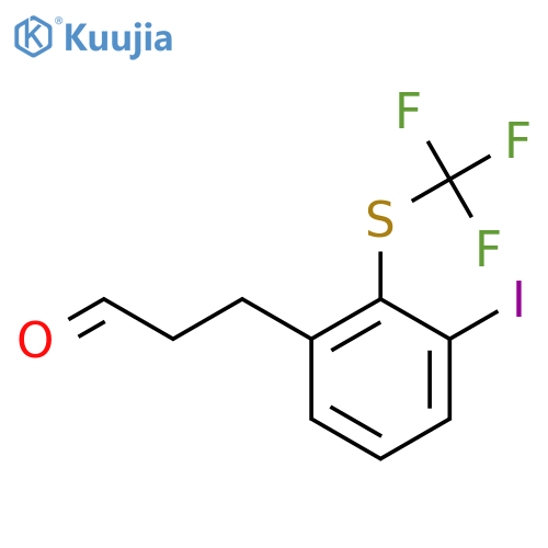 3-(3-Iodo-2-(trifluoromethylthio)phenyl)propanal structure